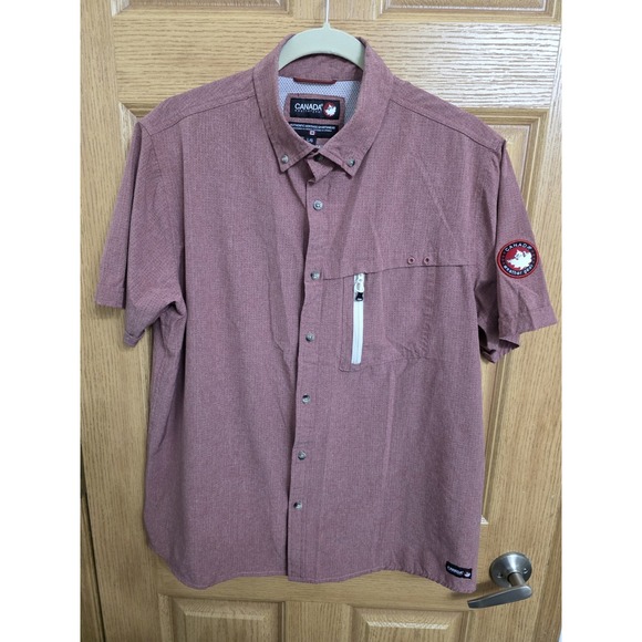 Canada Weather Gear Other - Canada Weather Gear Men's Size L Button Up Short Sleeve Shirt Dusty Rose Nice